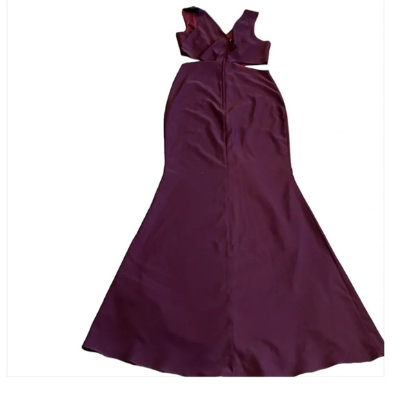 ARTI GOGNA Burgundy Prom Formal Dress Cut Out Sides Floor Length Sleeveless L - Picture 8 of 10